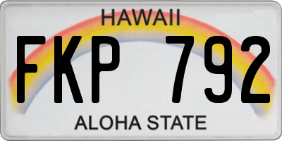 HI license plate FKP792