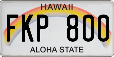 HI license plate FKP800