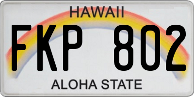 HI license plate FKP802