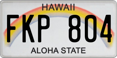 HI license plate FKP804