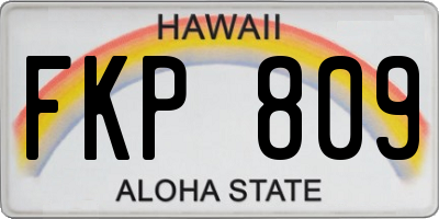 HI license plate FKP809