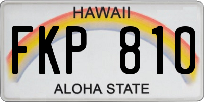 HI license plate FKP810