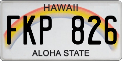 HI license plate FKP826