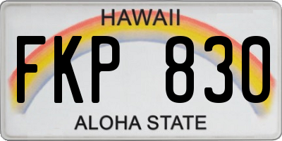HI license plate FKP830