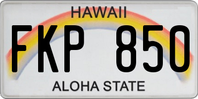 HI license plate FKP850