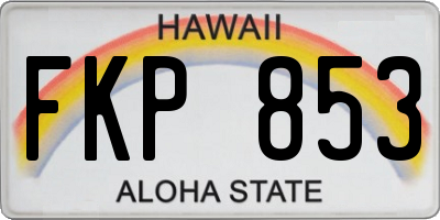 HI license plate FKP853