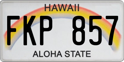 HI license plate FKP857