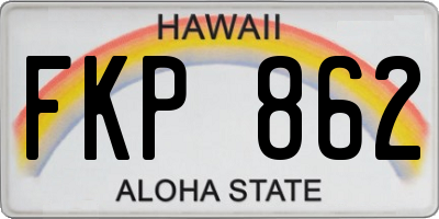 HI license plate FKP862