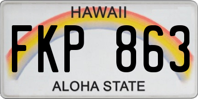 HI license plate FKP863