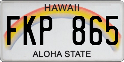 HI license plate FKP865