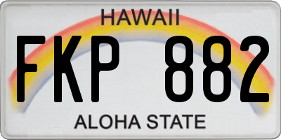 HI license plate FKP882