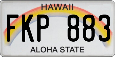 HI license plate FKP883