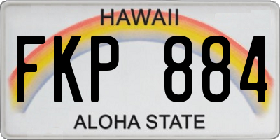 HI license plate FKP884