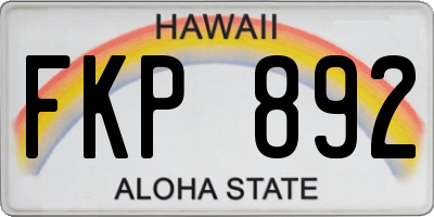 HI license plate FKP892