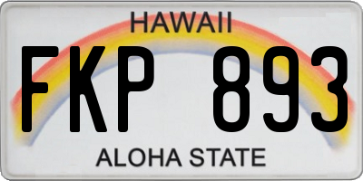 HI license plate FKP893