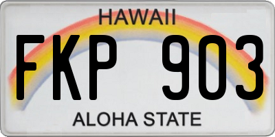 HI license plate FKP903