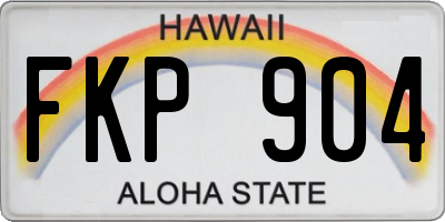 HI license plate FKP904