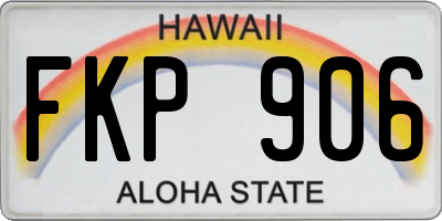HI license plate FKP906