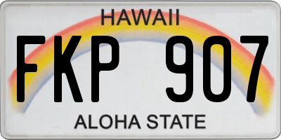 HI license plate FKP907