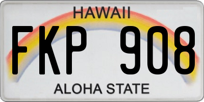 HI license plate FKP908