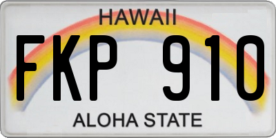 HI license plate FKP910