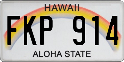 HI license plate FKP914