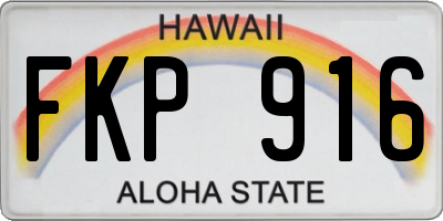 HI license plate FKP916