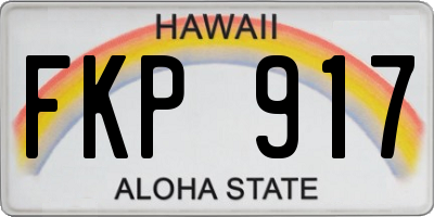 HI license plate FKP917