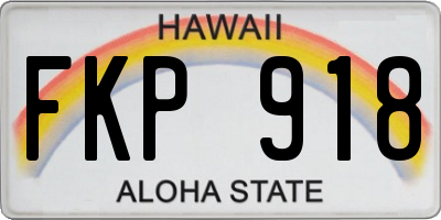 HI license plate FKP918