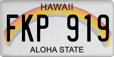 HI license plate FKP919