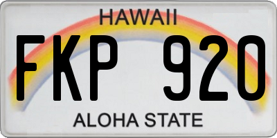 HI license plate FKP920