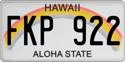 HI license plate FKP922