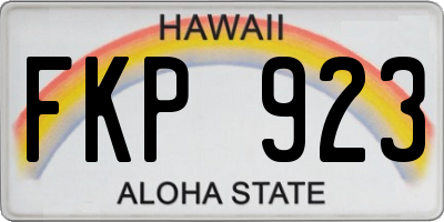 HI license plate FKP923