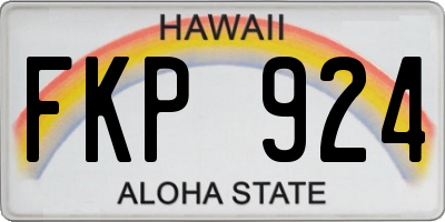 HI license plate FKP924