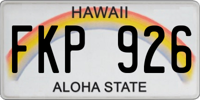 HI license plate FKP926