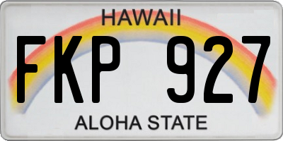 HI license plate FKP927