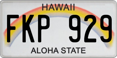 HI license plate FKP929