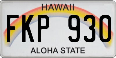 HI license plate FKP930