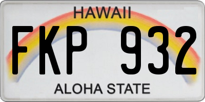 HI license plate FKP932