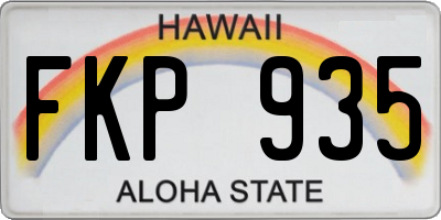 HI license plate FKP935