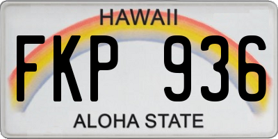 HI license plate FKP936