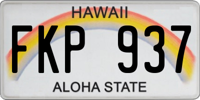 HI license plate FKP937