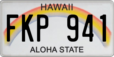 HI license plate FKP941