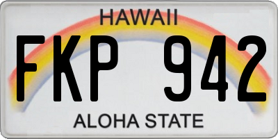 HI license plate FKP942