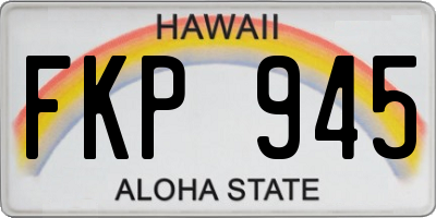 HI license plate FKP945
