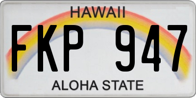 HI license plate FKP947