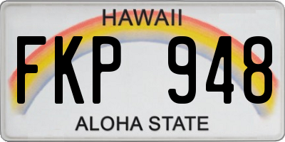 HI license plate FKP948