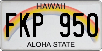 HI license plate FKP950