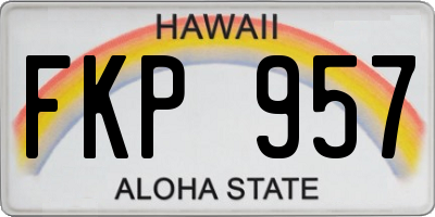 HI license plate FKP957