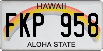 HI license plate FKP958